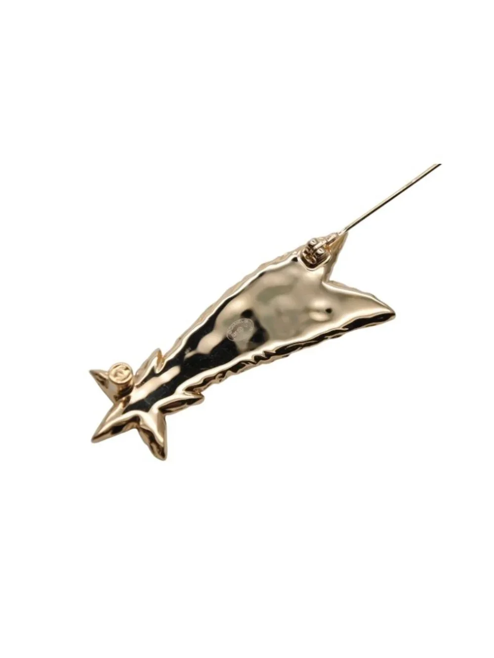 Chanel Brooch Shooting Star CC Logo Cambon Resin Metal Gold Black
